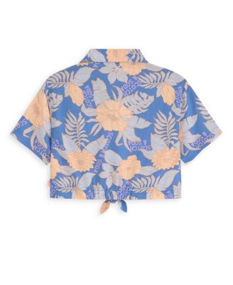 Big Girls Short Sleeve Front Button Up Shirt