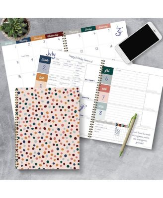 Spotted Dot Boho Undated Large Weekly Monthly Spiral Planner