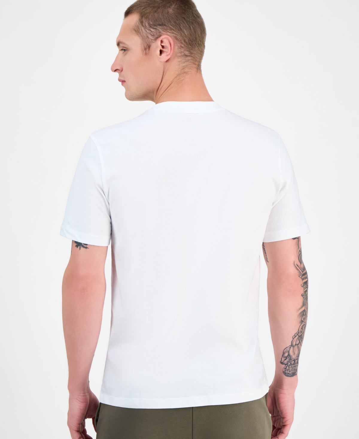 Hugo Boss Cotton Jersey T-shirt With Mixed-print Logo In White