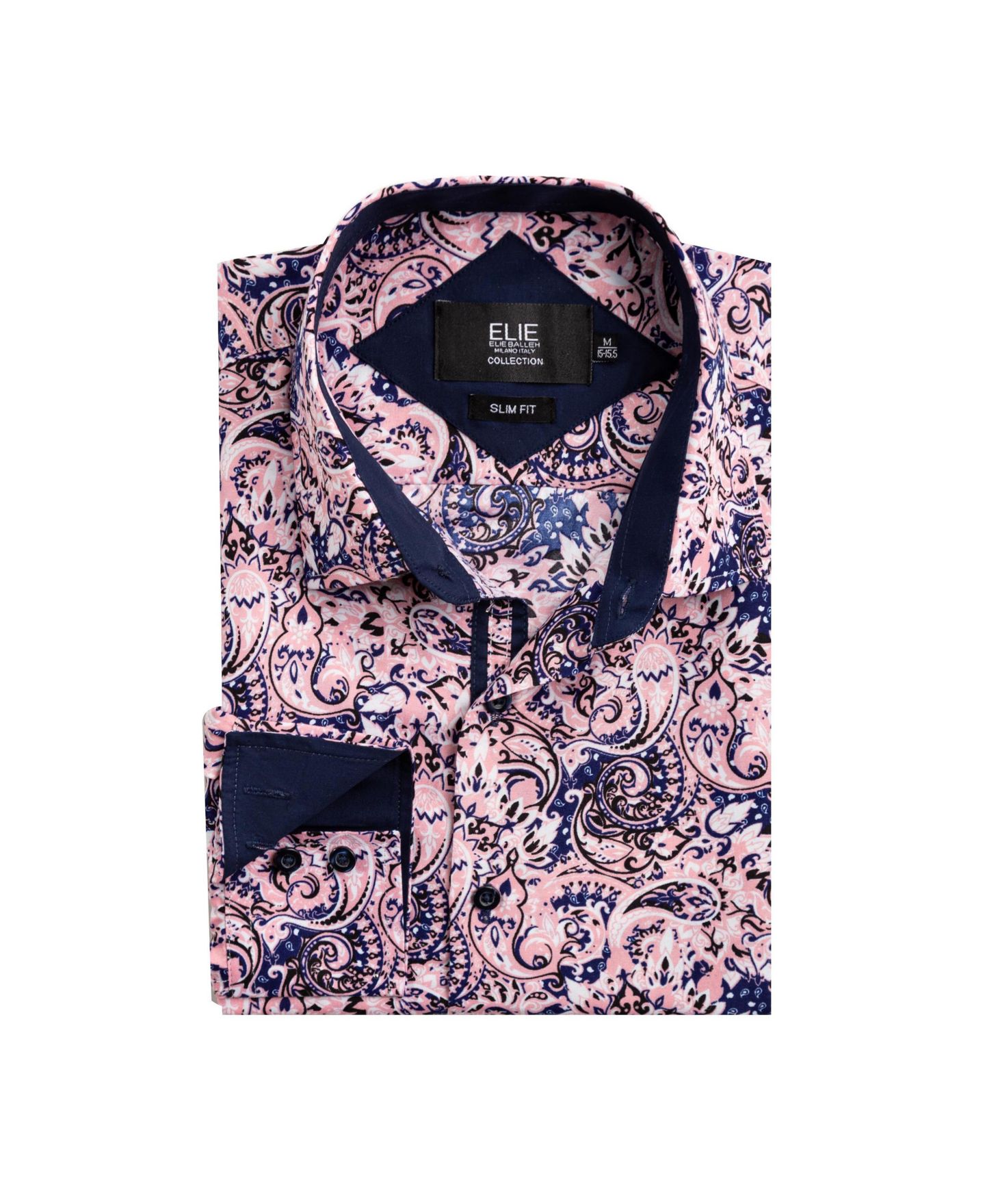 Рубашка Elie Balleh Pink Slim Fit Printed Shirt для мальчиков, цвет: Розовый — фото 1
