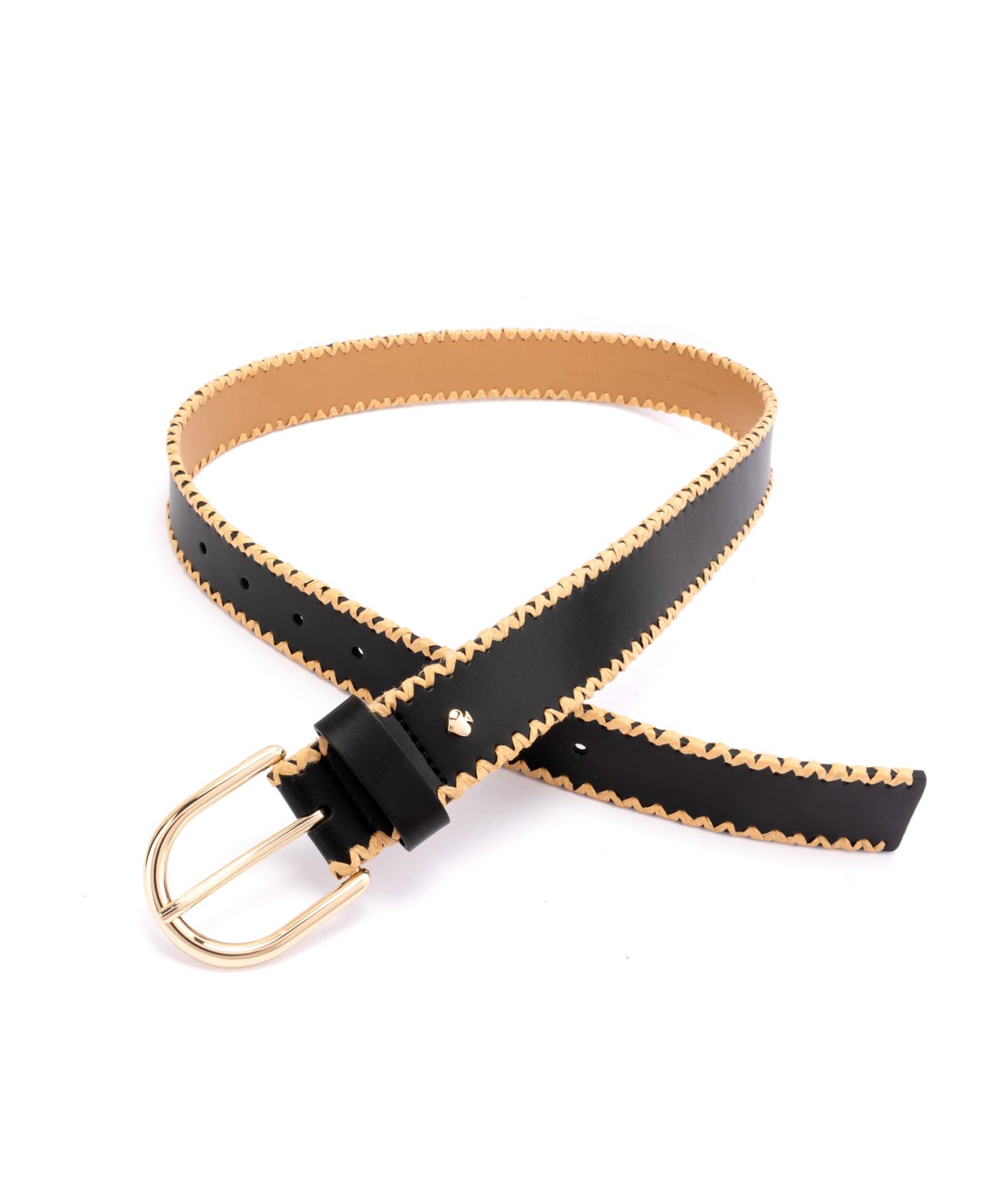 Женский ремень kate spade new york 35mm Straw Edge Belt, цвет: Чёрный — фото 2