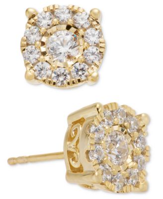 Diamond Halo Stud Earrings (1 ct. t.w.) in 14k Gold, White Gold or Rose Gold
