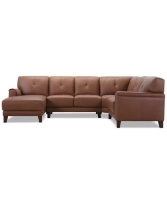 Ashlinn 4-Pc. Leather Chaise Sectional, Exclusively at Macy's