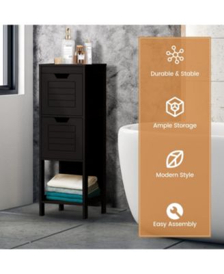 Bathroom Wooden Floor Cabinet Multifunction Storage Rack Stand Organizer