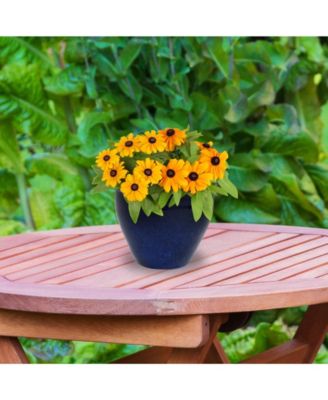 Chalet Outdoor/Indoor High-Fired Glazed UV- and Frost-Resistant Ceramic Planters with Drainage Holes - 2-Pack