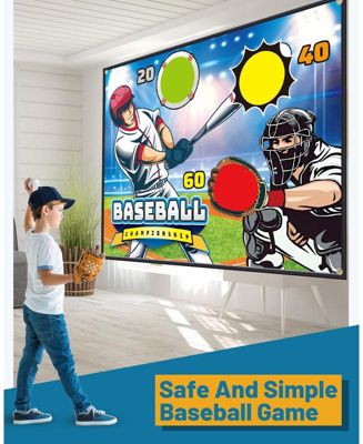 Sticky Baseball Toss Game Set – Indoor/Outdoor Throwing Target Toy with 3 Balls | Backyard, Birthday & Team Sports Gift for Kids Ages 3+