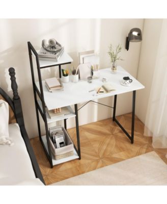 Computer Desk with Shelves and 3-Tier Storage Bookshelf