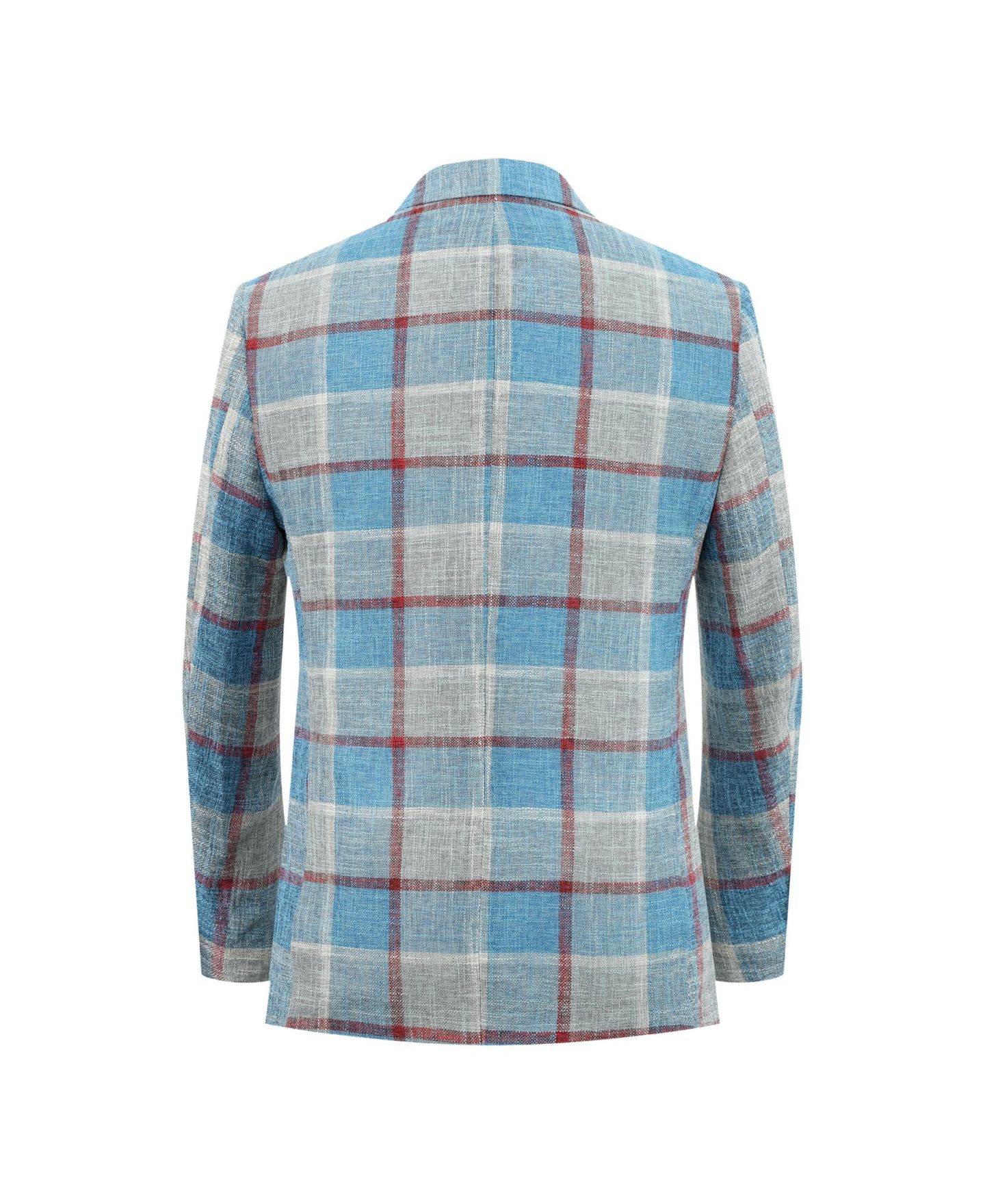 Пиджак Elie Balleh Blue Slim Fit Plaid Blazer для мальчиков, цвет: Синий — фото 2