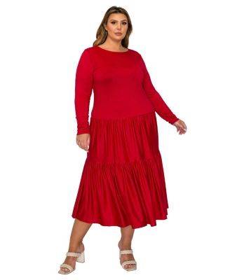 Plus Size Eliana Tiered Midi Dress