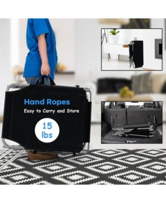 Set of 2 Foldable Lounge Chair Adjustable Outdoor Beach Patio Recliner W/ Sun Shade