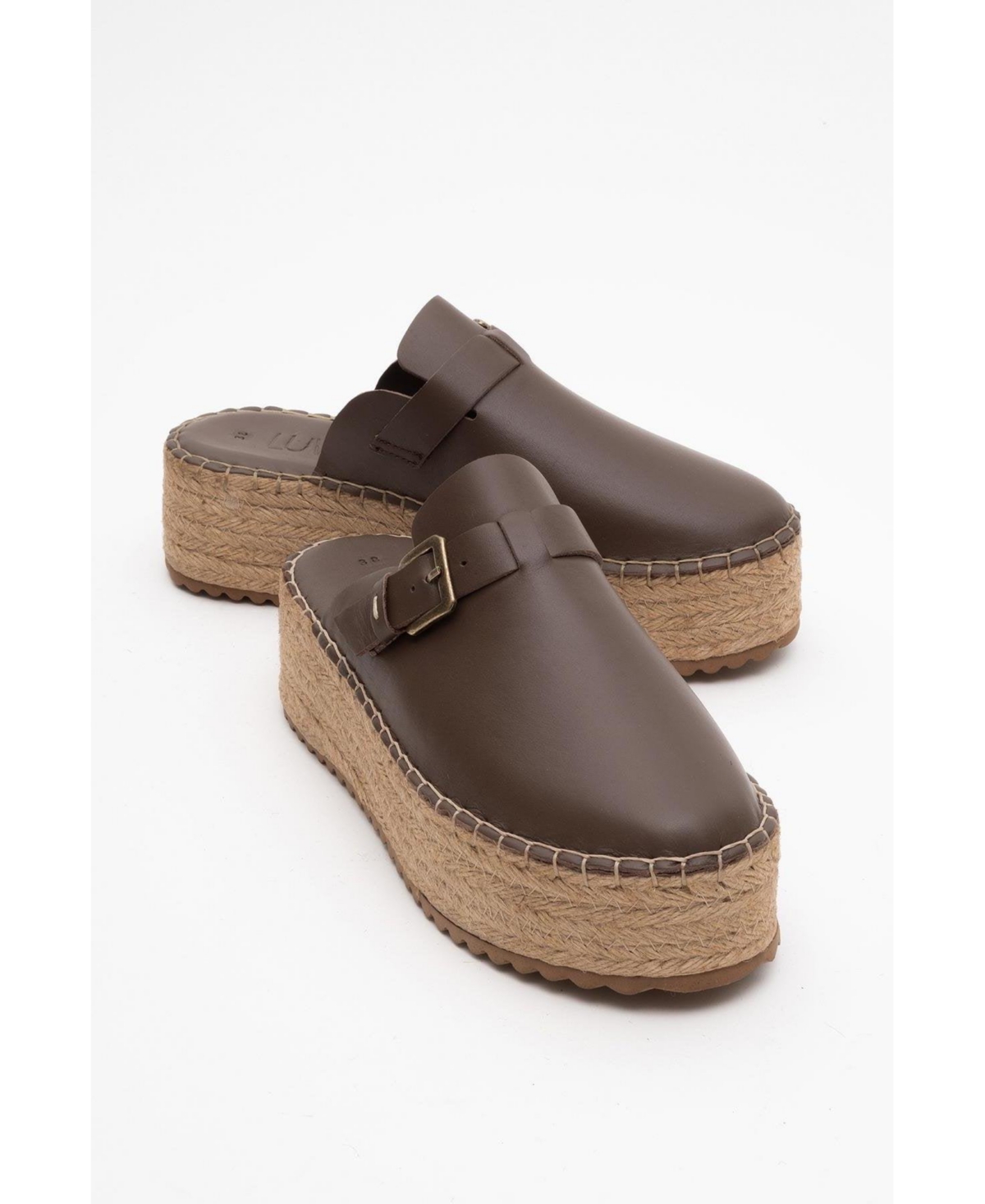 Novas Leather Platform Espadrille Mule (Women) - White leather