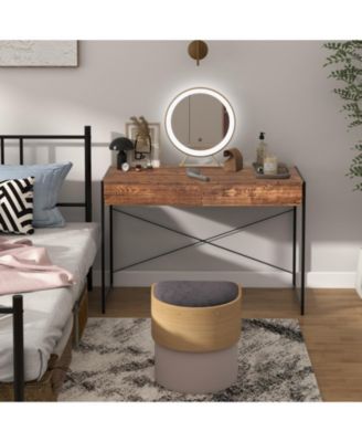 2-Drawer Home Office Desk with Steel Frame