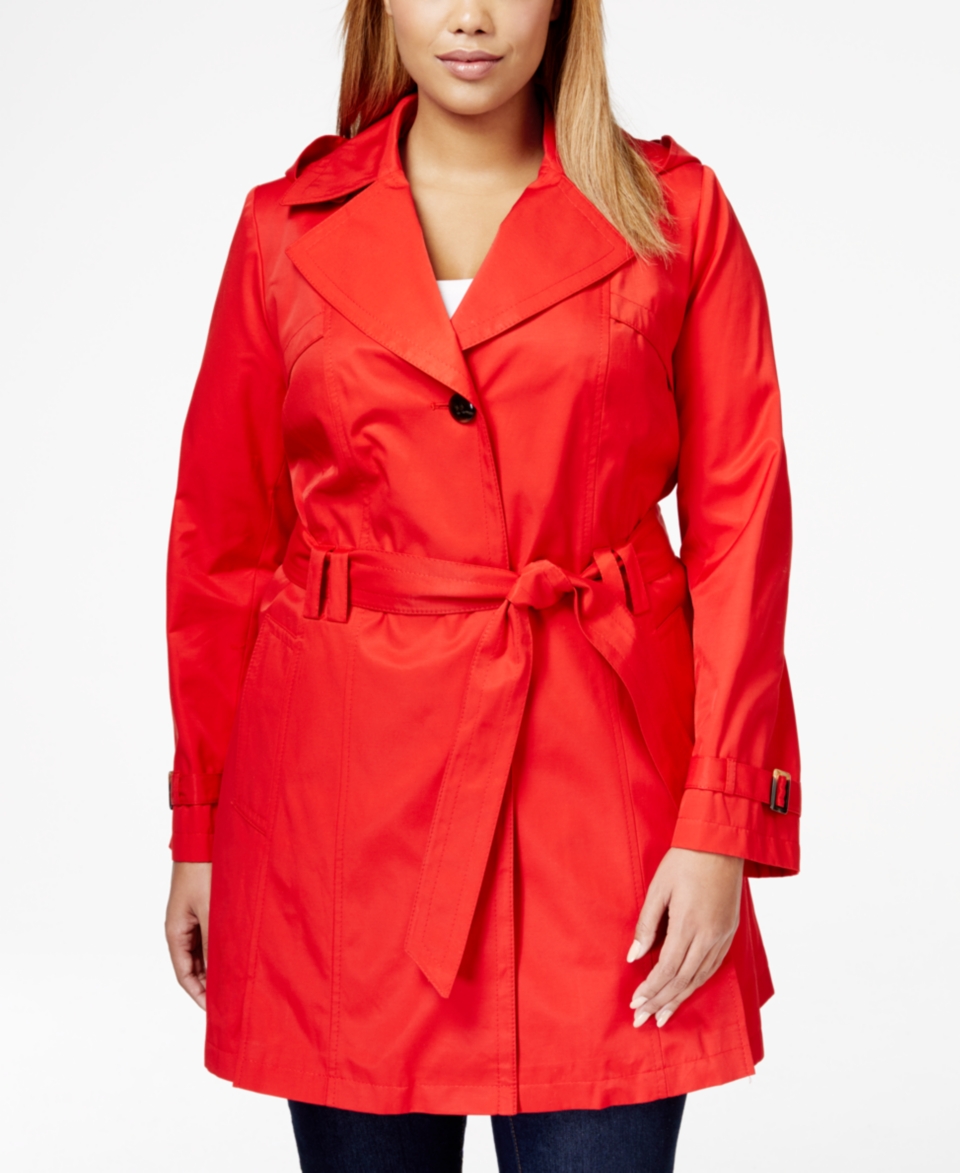 Via Spiga Plus Size Belted Trench Coat   Coats   Plus Sizes