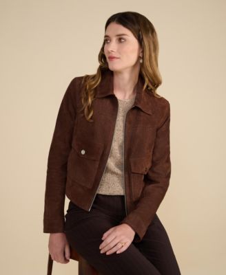 Women's Cropped Suede Jacket, Created For Macy's