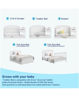 Bellwood 5-in-1 Convertible Crib & Changer with Drawer (White)