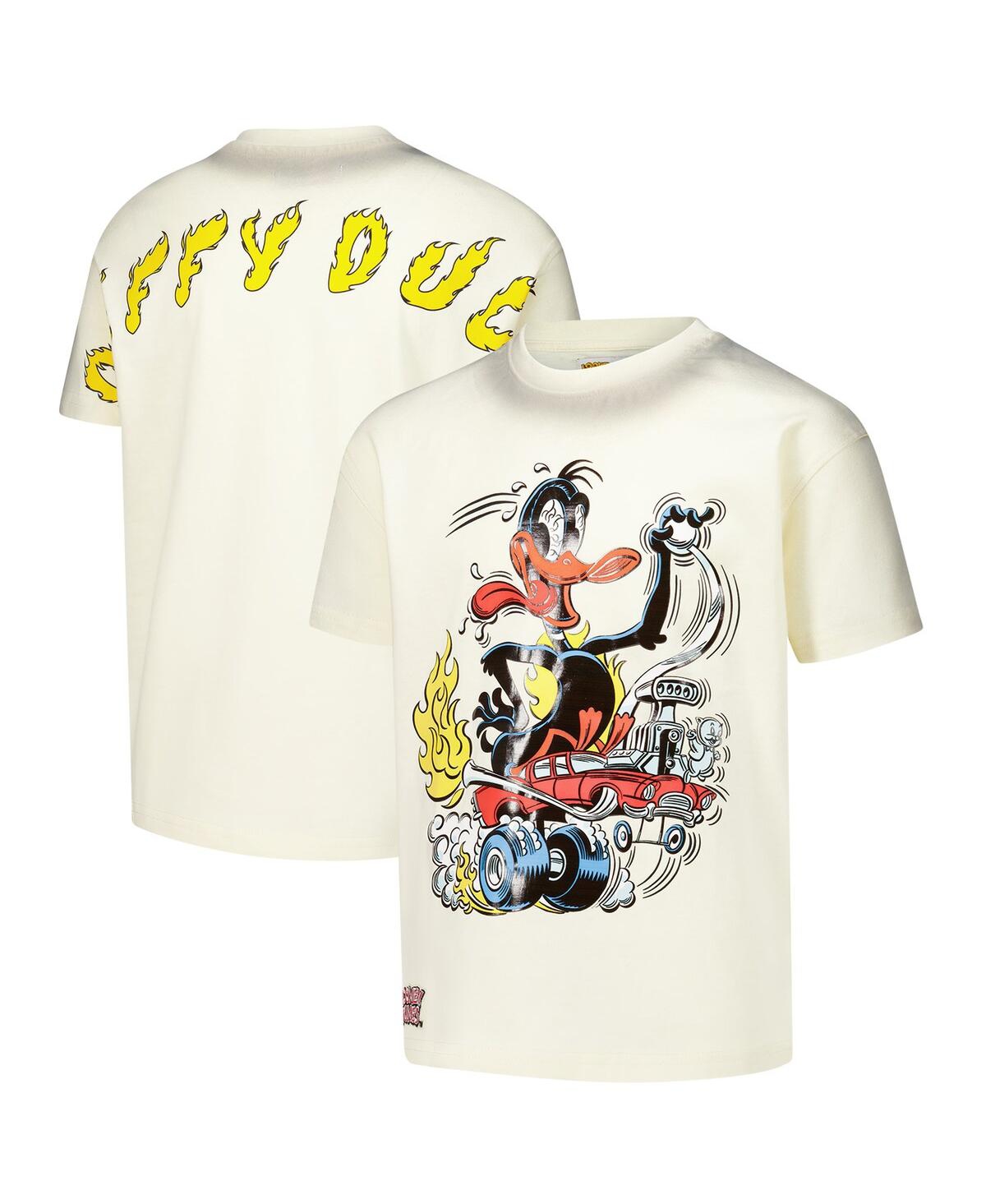 Freeze Max Big Boys And Girls Cream Looney Tunes Hot Rod Daffy T-shirt