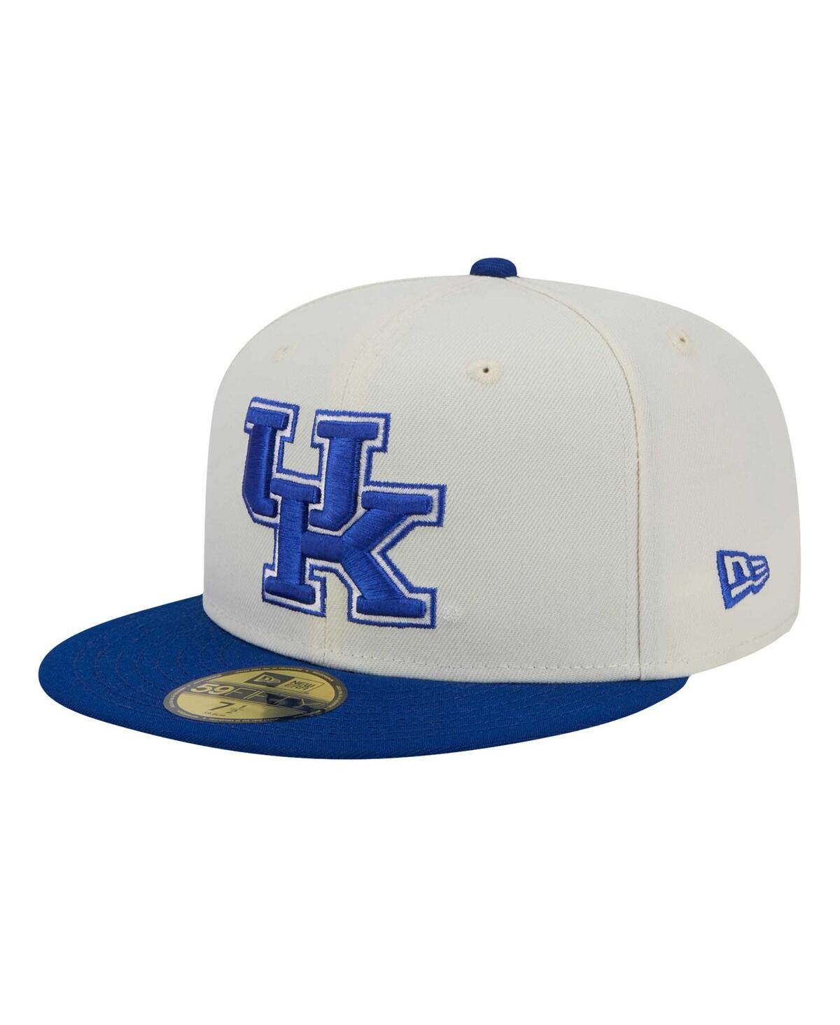 New Era Men's Cream Kentucky Wildcats Chrome 59FIFTY Fitted Hat - Cream