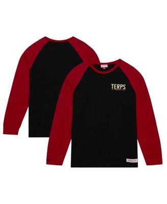 Mitchell & Ness - Men's Black Maryland Terrapins Legendary Slub Raglan Long Sleeve T-Shirt