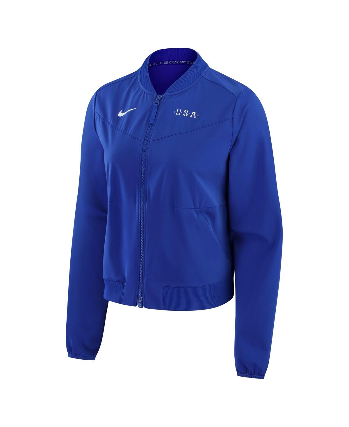 Nike Women's Blue Team Usa Bliss Performance Full-zip Bomber Jacket