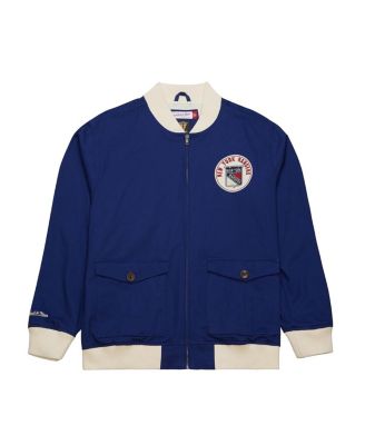 Mitchell & Ness - Men's Blue New York Rangers Vintage Coaches Cotton Twill Full-Zip Jacket