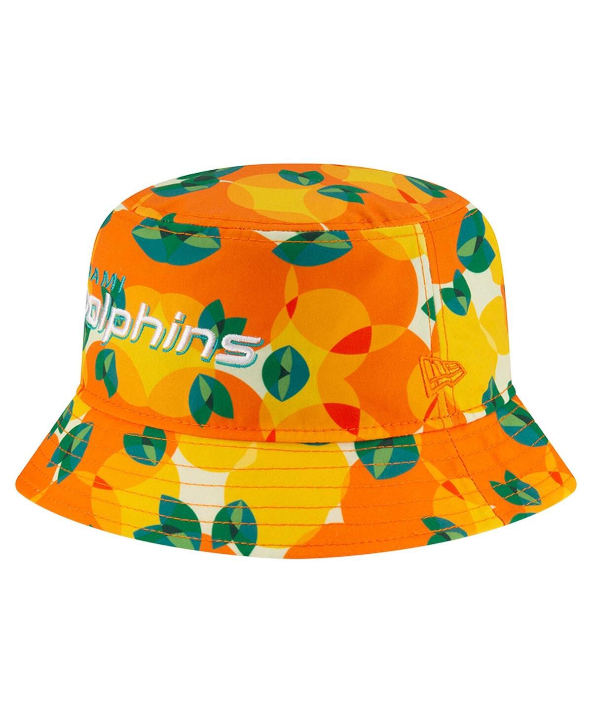 NEW ERA MEN'S ORANGE MIAMI DOLPHINS CITRUS BUCKET HAT 