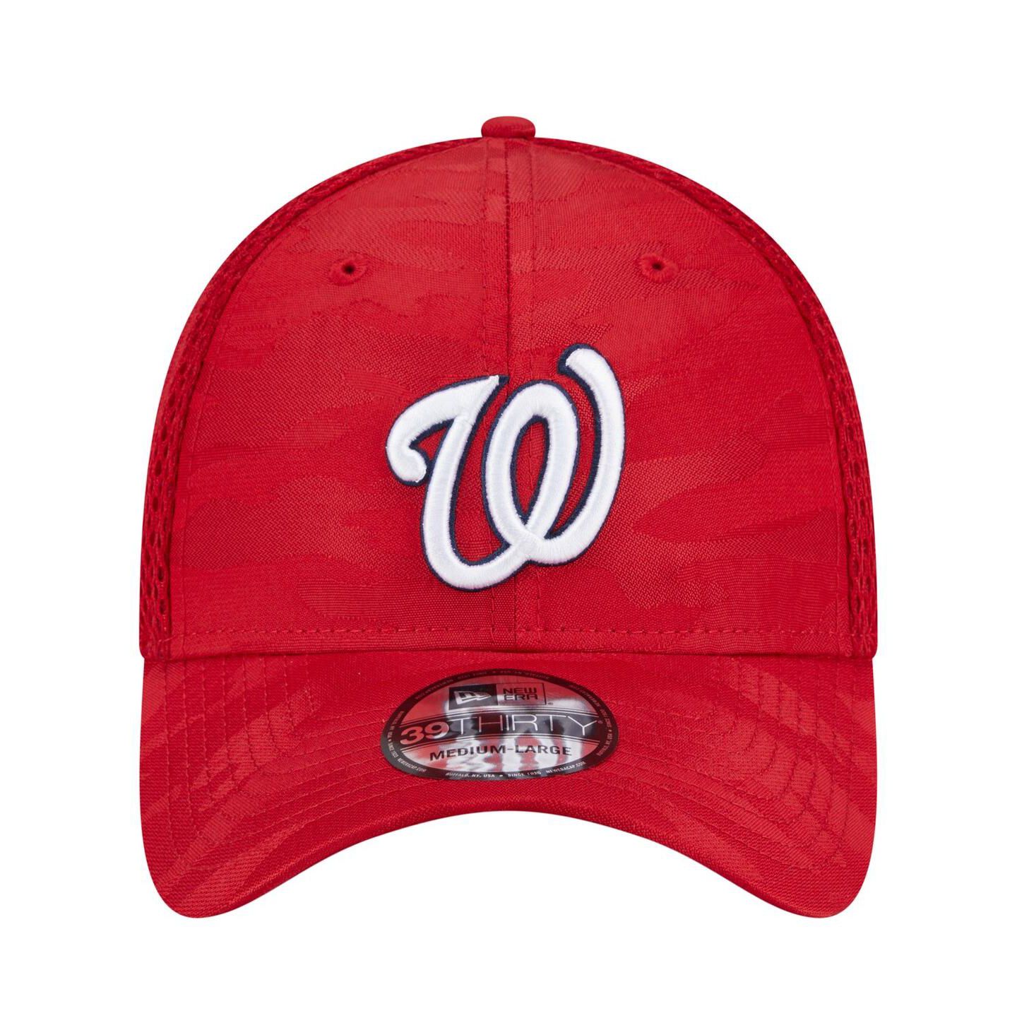 Мужская кепка New Era Red Washington Nationals Subtle Camo 39THIRTY Flex Hat — фото 2