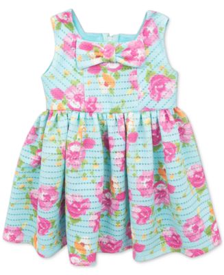 Rare Editions Baby Girls' Textured Floral-Print Dress - Kids & Baby ...