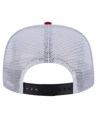 Men's Black/Red New Jersey Devils Throwback V-Dye Adjustable Golfer Hat