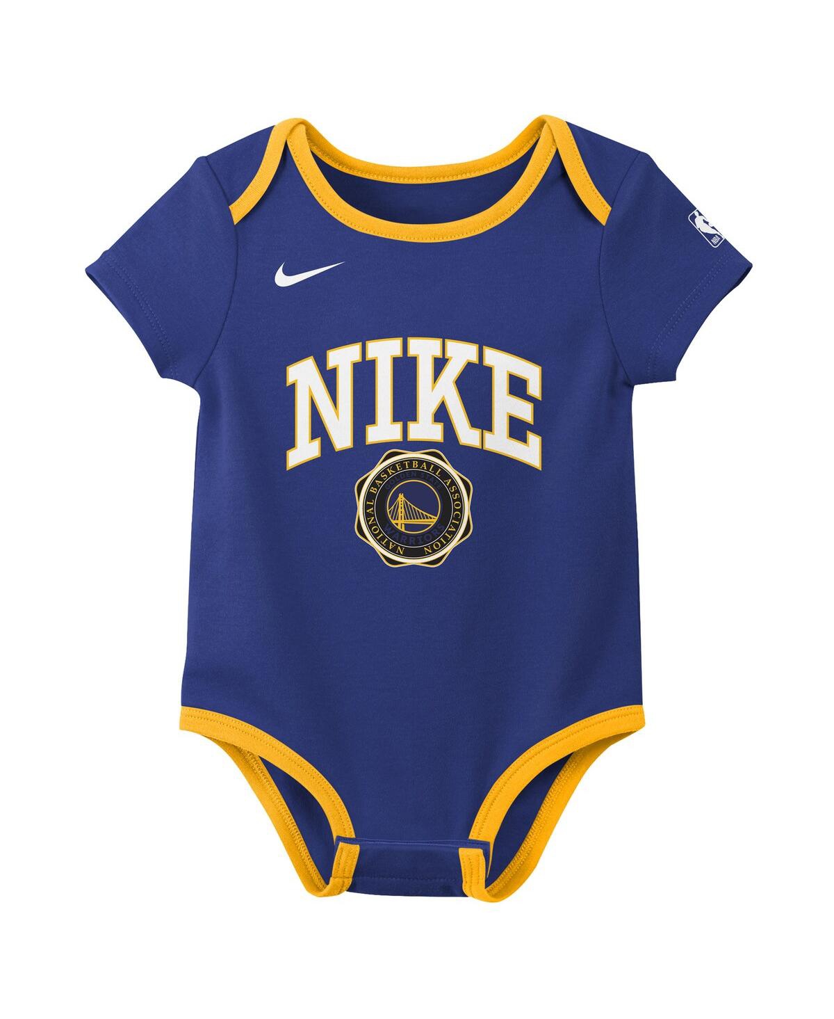 Nike Newbornâ 2-pack Royal/blackâ Golden State Warriors Just Do It Bodysuit Set