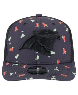Men's Navy/Black Carolina Panthers Adventure Drinks Pattern 9SEVENTY Stretch Snap Hat