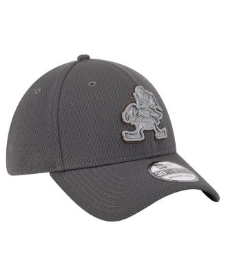 Men's Graphite Cleveland Browns Throwback Logo Main 39THIRTY Flex Hat