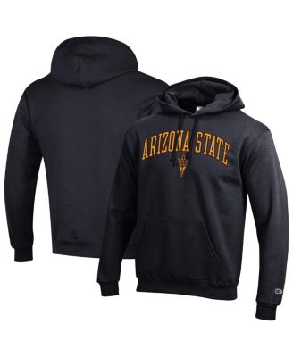 Champion - Men's Black Arizona State Sun Devils Arched Logo Fleece Pullover Hoodie