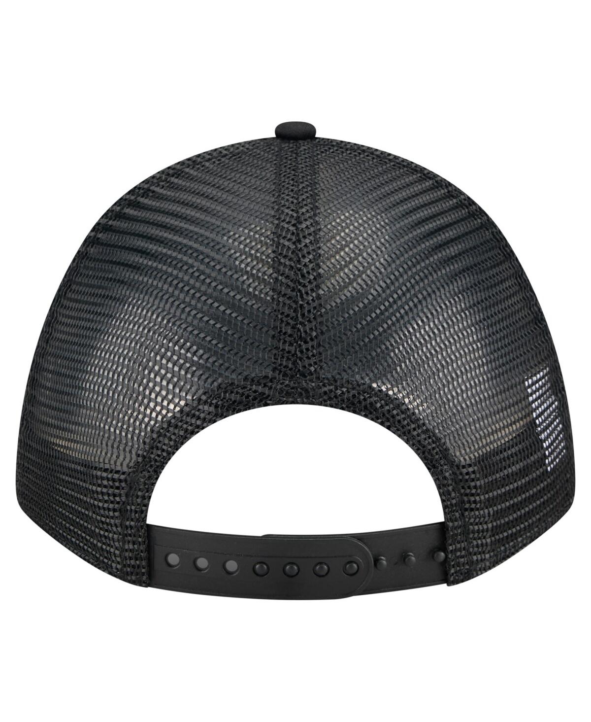 New Era Men's Black New York Mets City Initial 9forty A-frame M-crown Adjustable Trucker Hat