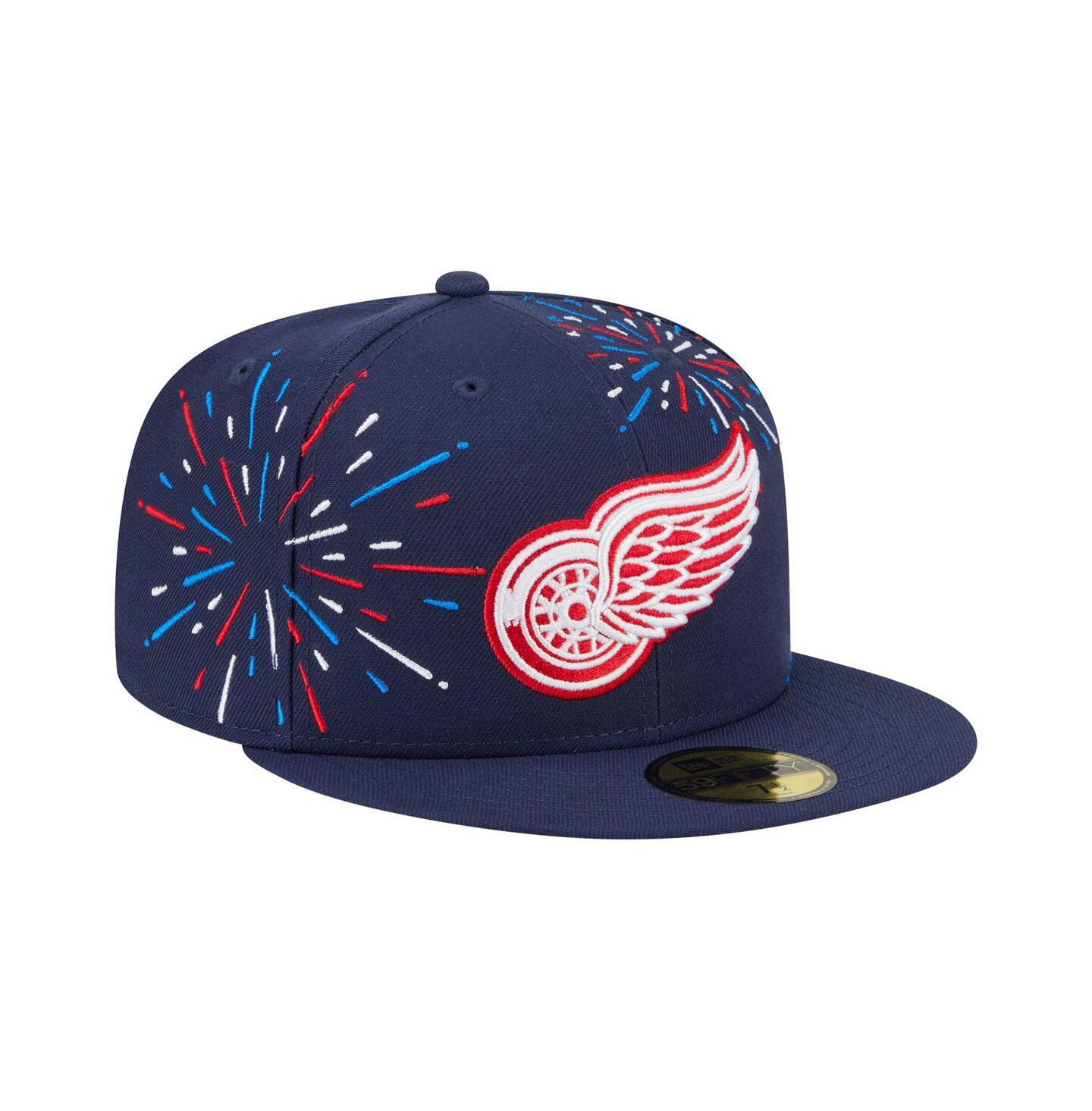Мужская кепка New Era Navy Detroit Red Wings Americana Fireworks 59FIFTY Fitted Hat — фото 3