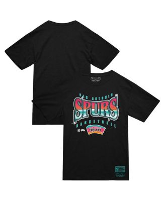 Mitchell & Ness - Men's  Black San Antonio Spurs Worldwide Collection Glow Up T-Shirt