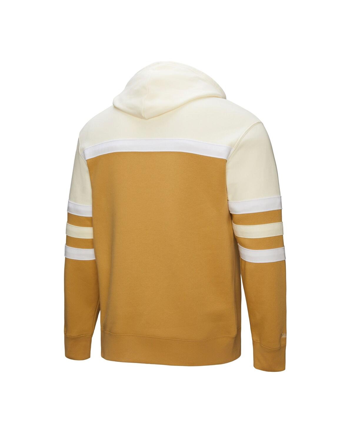 Mitchell & Ness Men's Tan/cream Los Angeles Dodgers Head Coach Pullover Hoodie