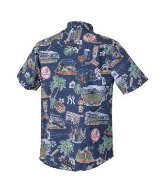 Men's Navy New York Yankees Scenic Tri-Blend Button-Down Shirt