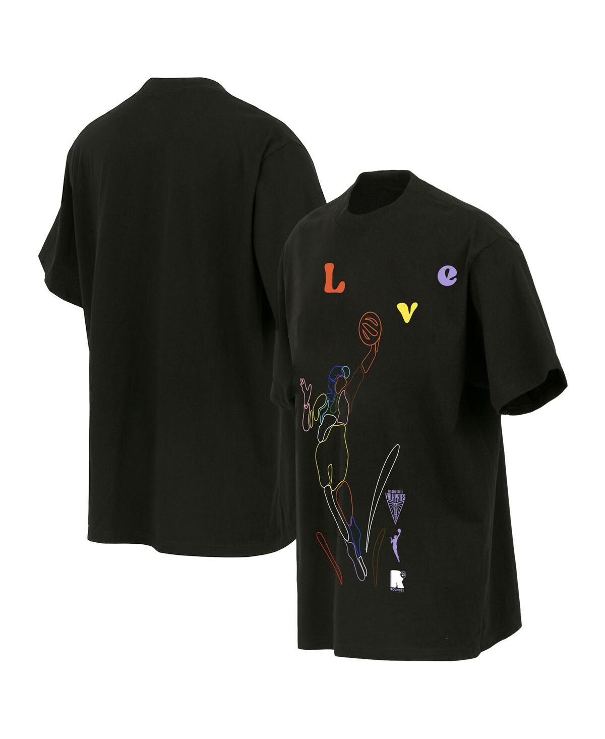 Men's and Women's Black Golden State Valkyries Love Pride Premium Heavyweight T-Shirt - Black