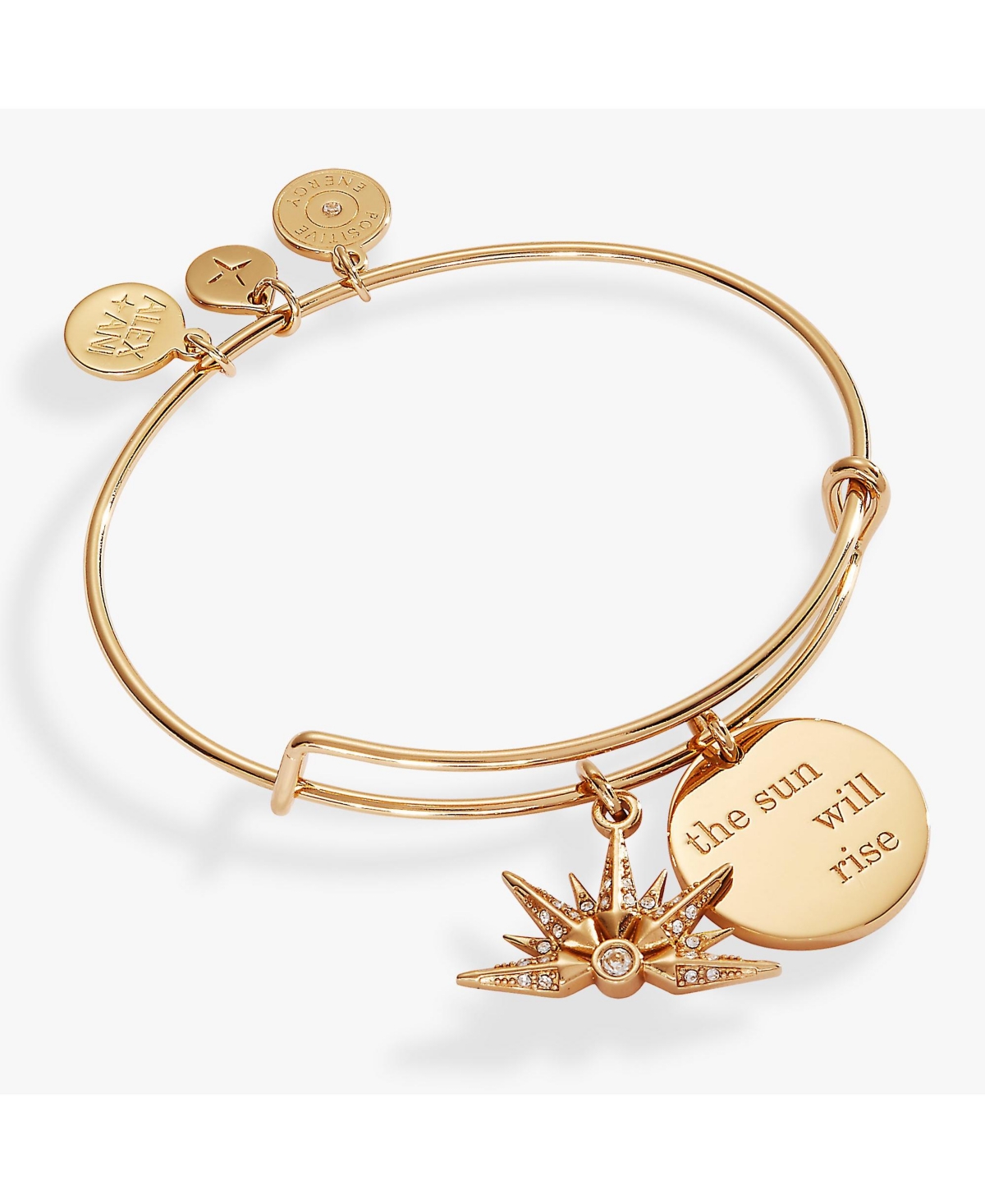 The Sun Will Rise Duo Charm Bangle Bracelet - Gold