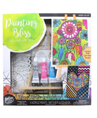Painting Bliss Deluxe Art Kit With Wooden Tabletop Easel
