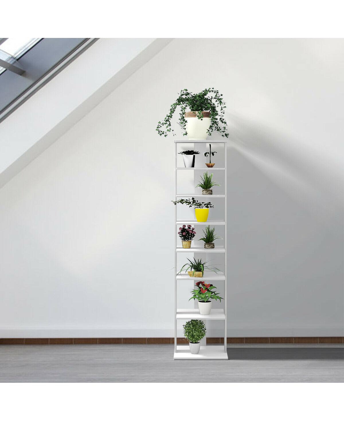 Wooden Shoes Storage Stand 7 Tiers Shoe Rack Organizer Multi-shoe Rack Shoebox - White