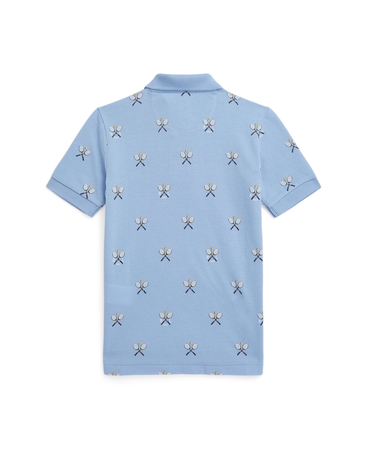 Polo Ralph Lauren Kids' Tennis Racquet Print Cotton Piqué Polo In Blue