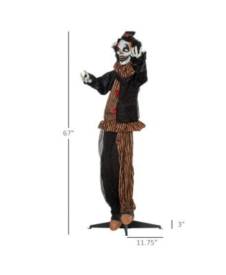 67" Animated Scare Prop Circus Clown, Indoor Halloween Decorations