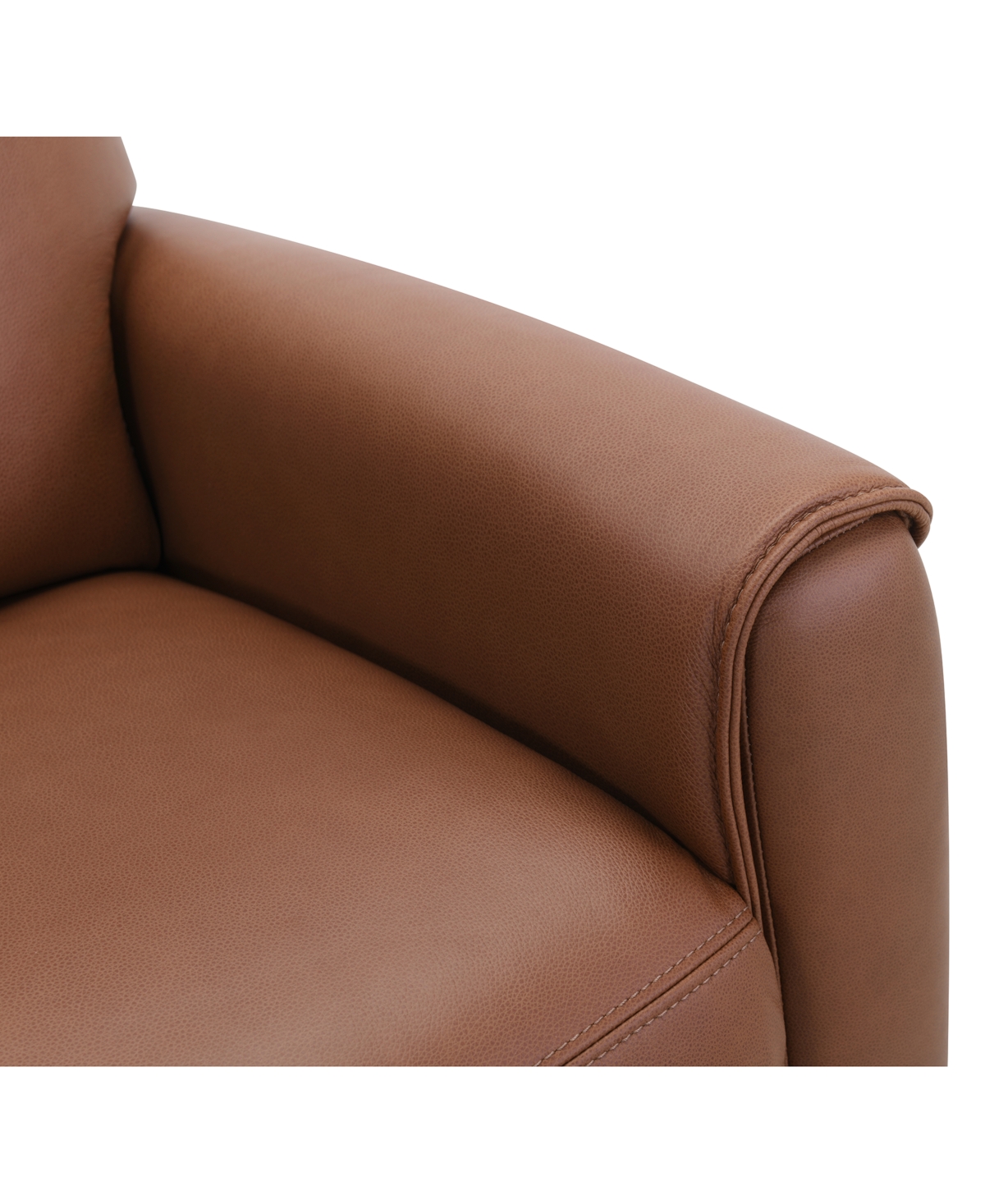 Macy's Ashlinn 84" 3 Seat Leather Sofa, Exclusively At  In Brown