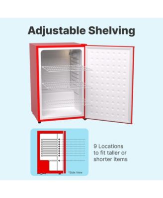 Premium 122L Solid Door Mini Fridge 4.3 Cu.ft. Freestanding Under-Counter Mini Refrigerator in Red