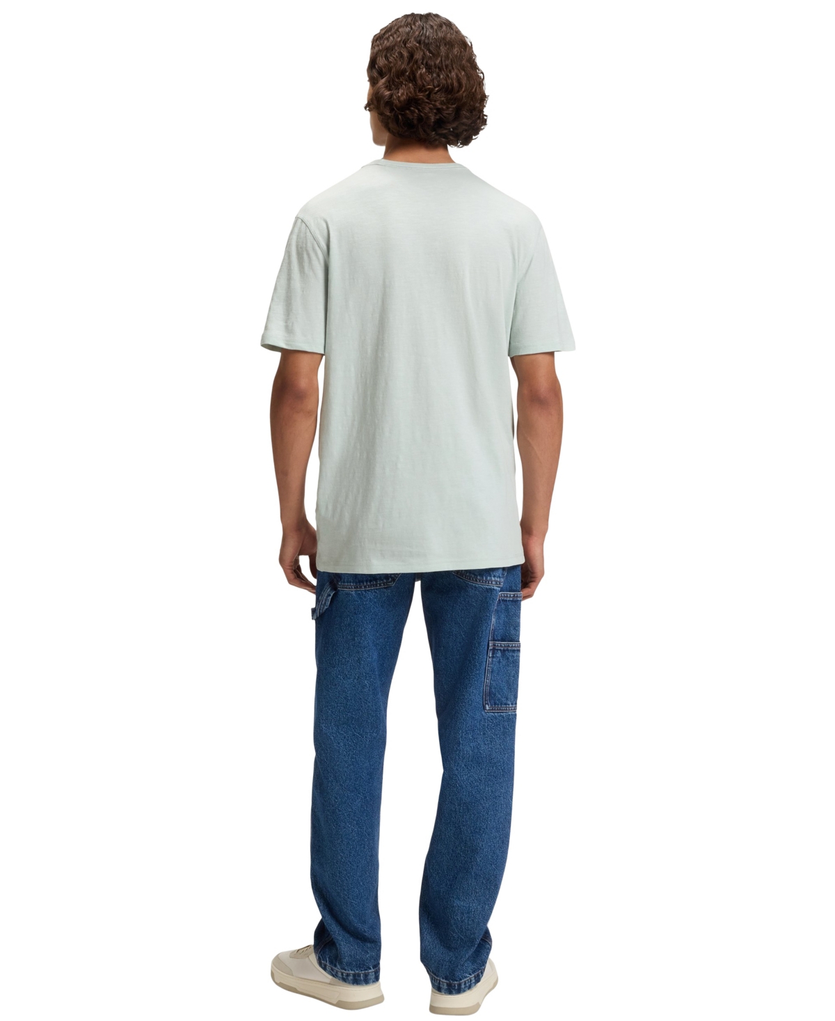 Hugo Boss Oversize-fit All-gender T-shirt In Cotton With Logo Label In Green