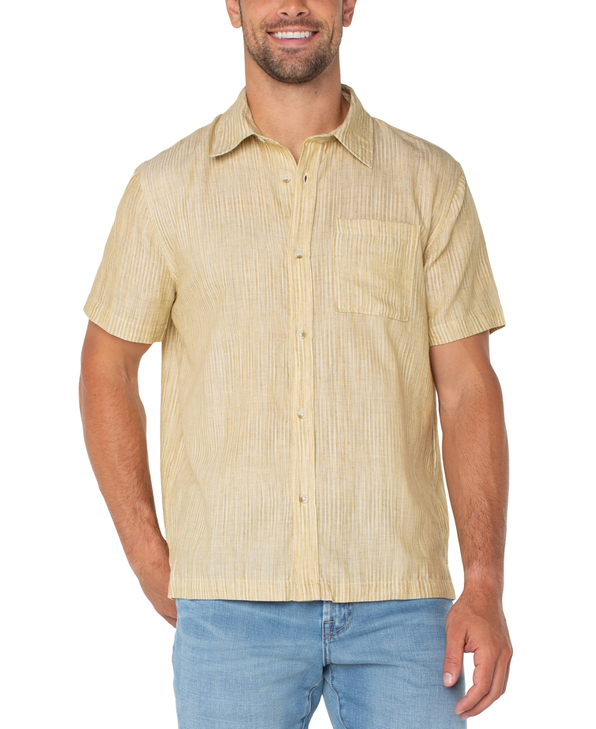 Men's Textured Stripe Shirt - Pale Lemon