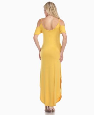 Women's Cold Shoulder Full Length Maxi Dress