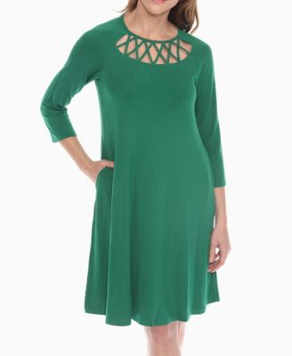 Women's Criss Cross Neckline A-line Dress