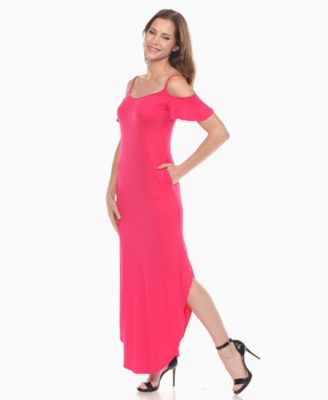 Women's Cold Shoulder Full Length Maxi Dress